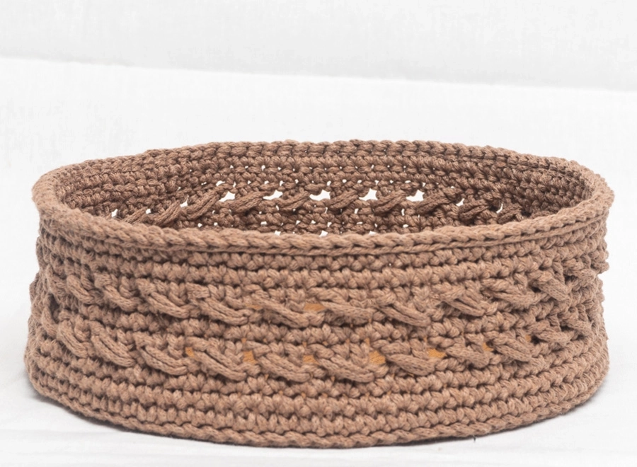 Ahşap tabanlı makrome sepet - Görsel 2