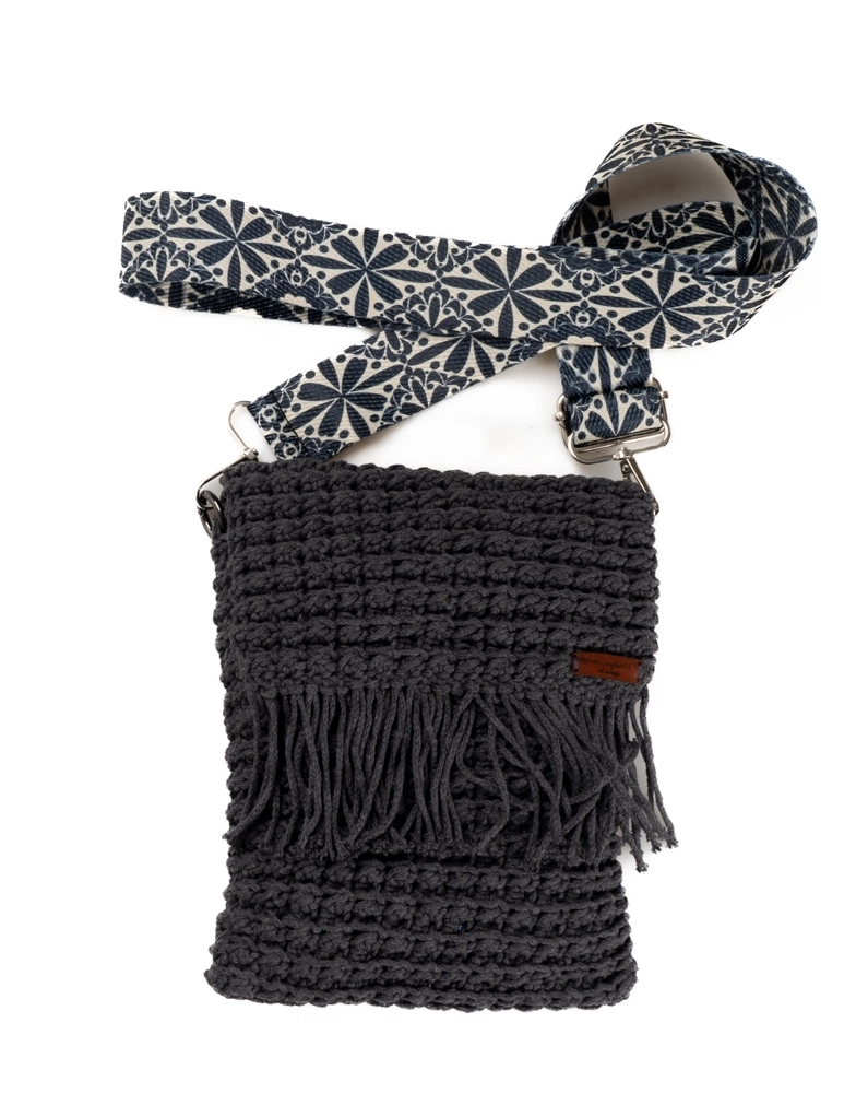 Antrasit Boncuk Makrome Çanta - Görsel 2