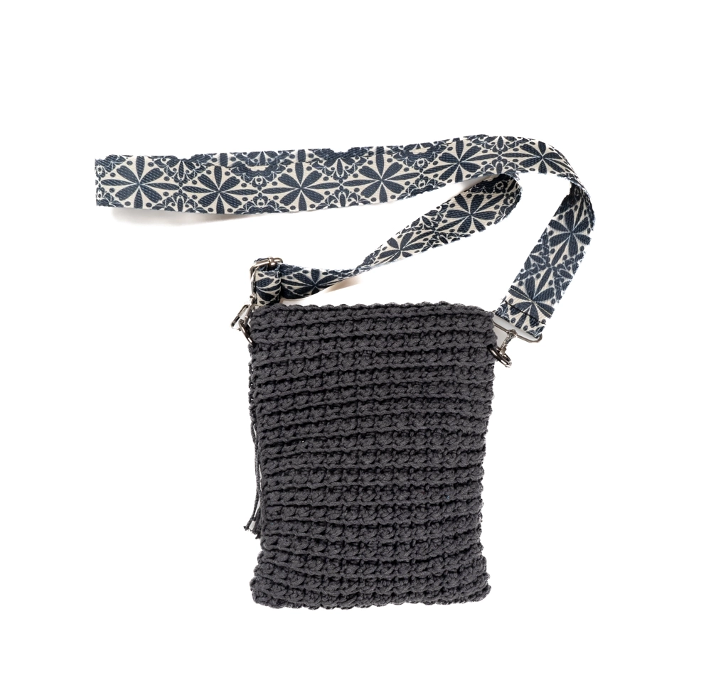 Antrasit Boncuk Makrome Çanta