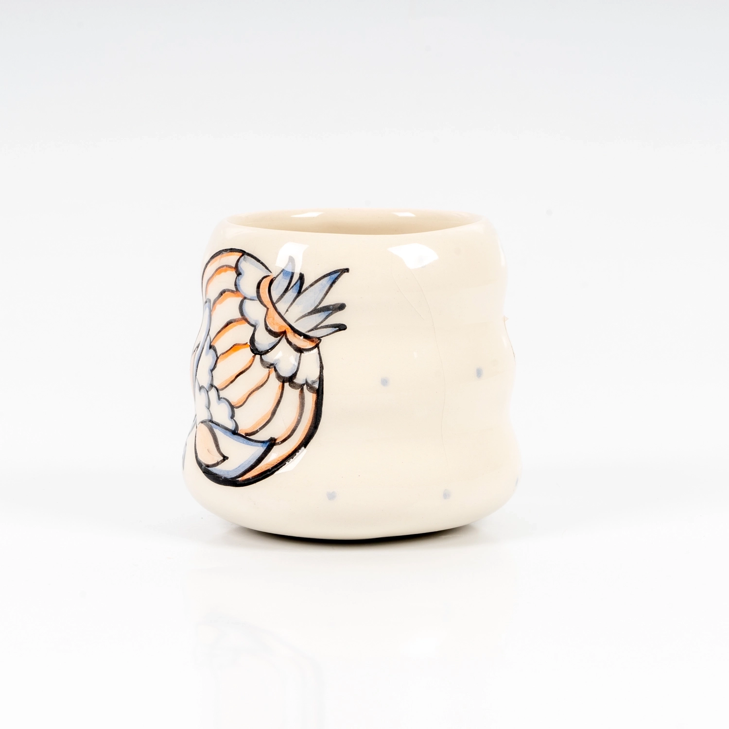 Çiçekli kulpsuz kupa - Görsel 2