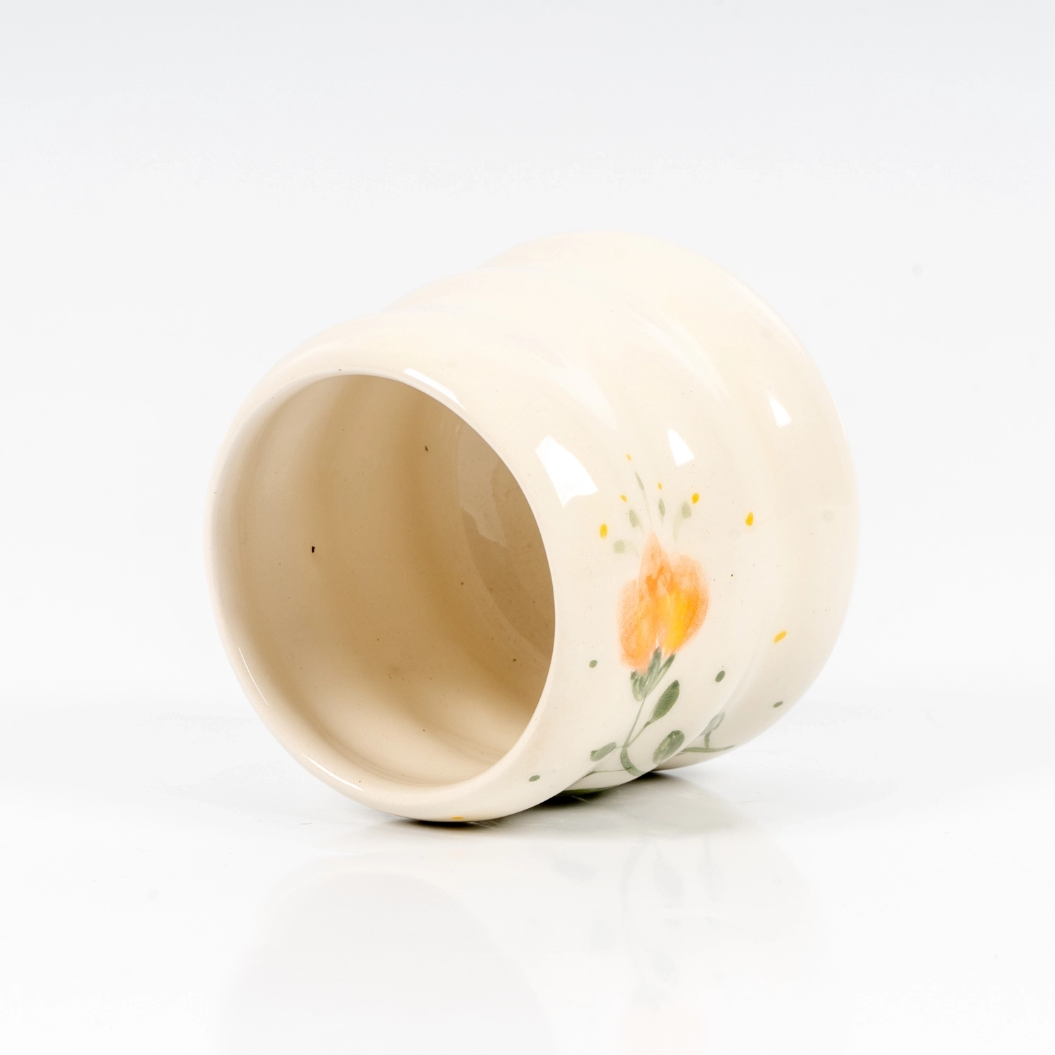 çiçekli kulpsuz kupa - Görsel 2