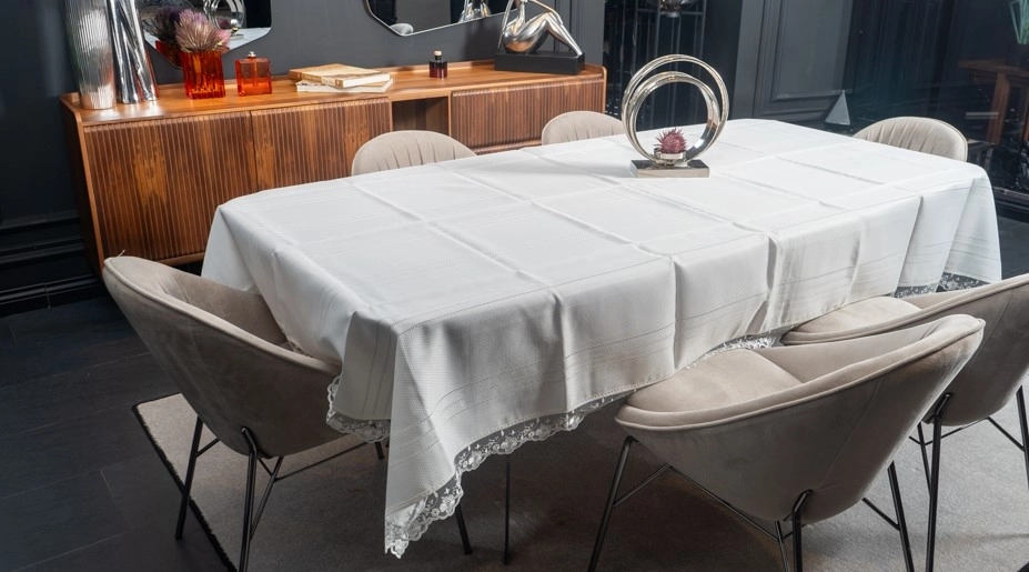 Dantelli leke tutmaz servis örtüsü - Görsel 6
