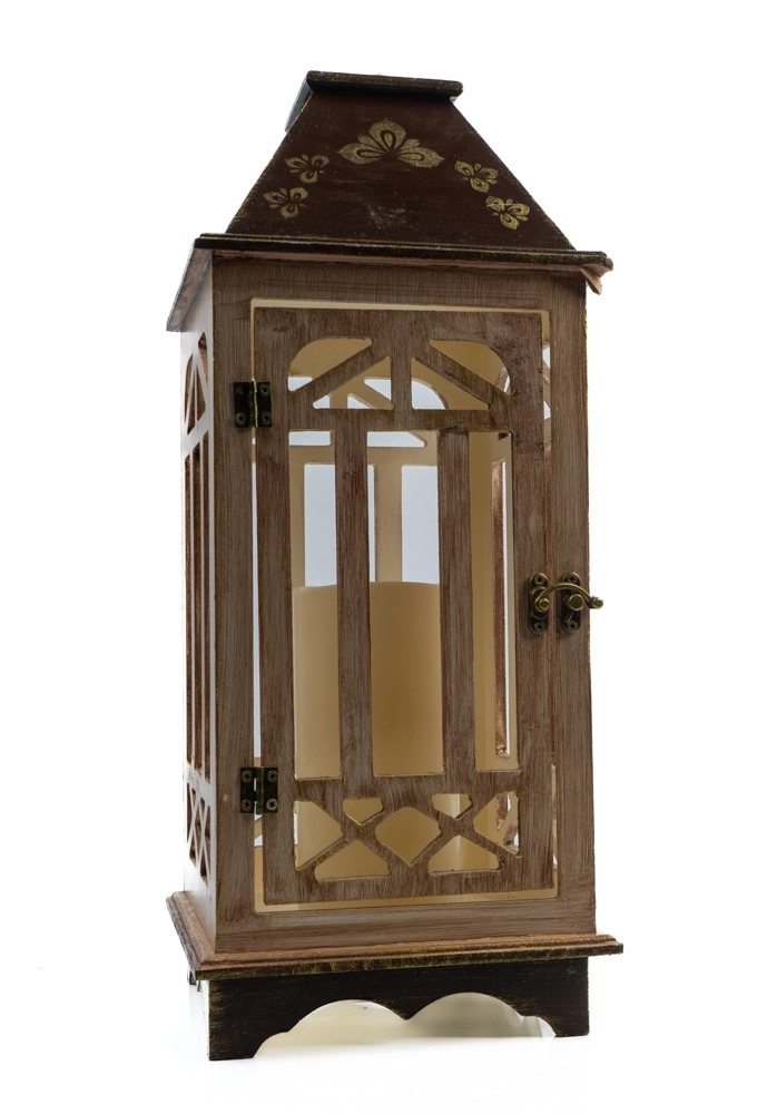 DEKORATİF AHŞAP BÜYÜK BOY FENER - Görsel 2