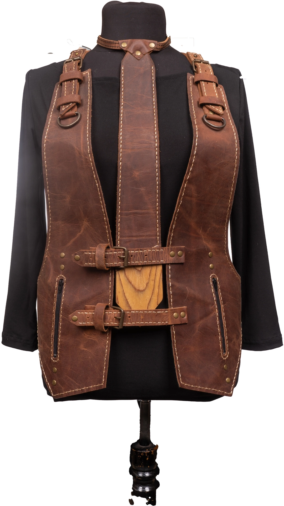 DEKORATİF DERİ YELEK - Görsel 2