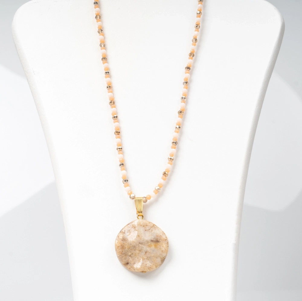 Doğal Taş ve Kristal Boncuklu Kolye