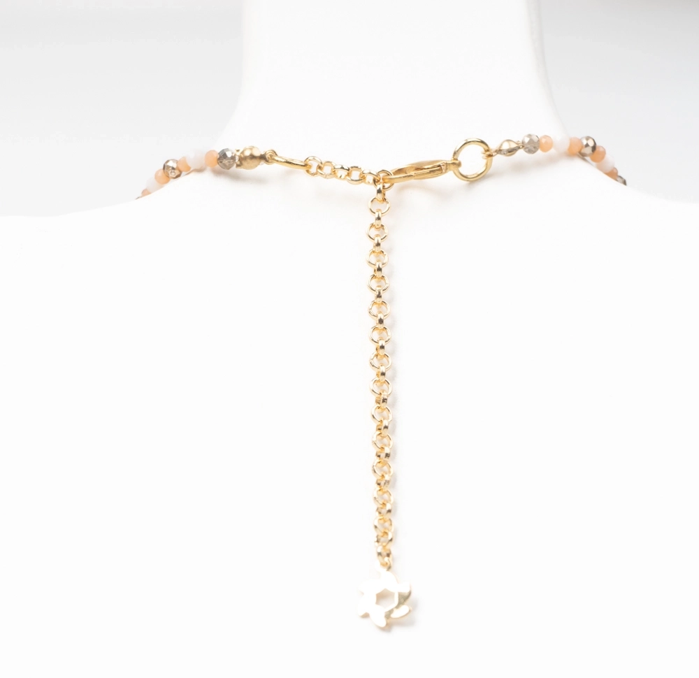 Doğal Taş ve Kristal Boncuklu Kolye - Görsel 2