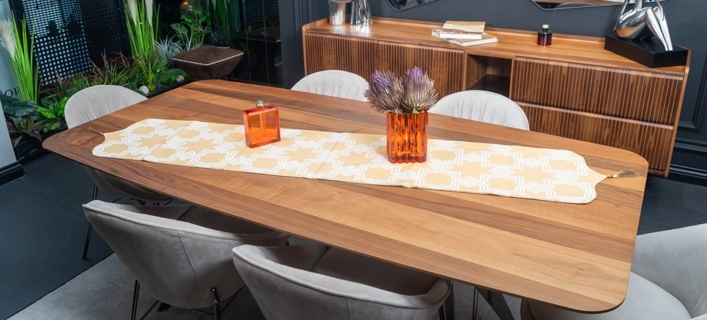 Duck Kumaşına Çalışılmış Sarı Desenli Runner