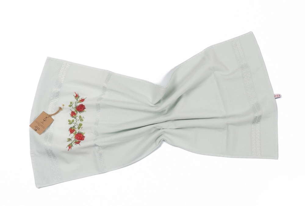 El Havlusu Suyeşili Kanavice İşlemeli