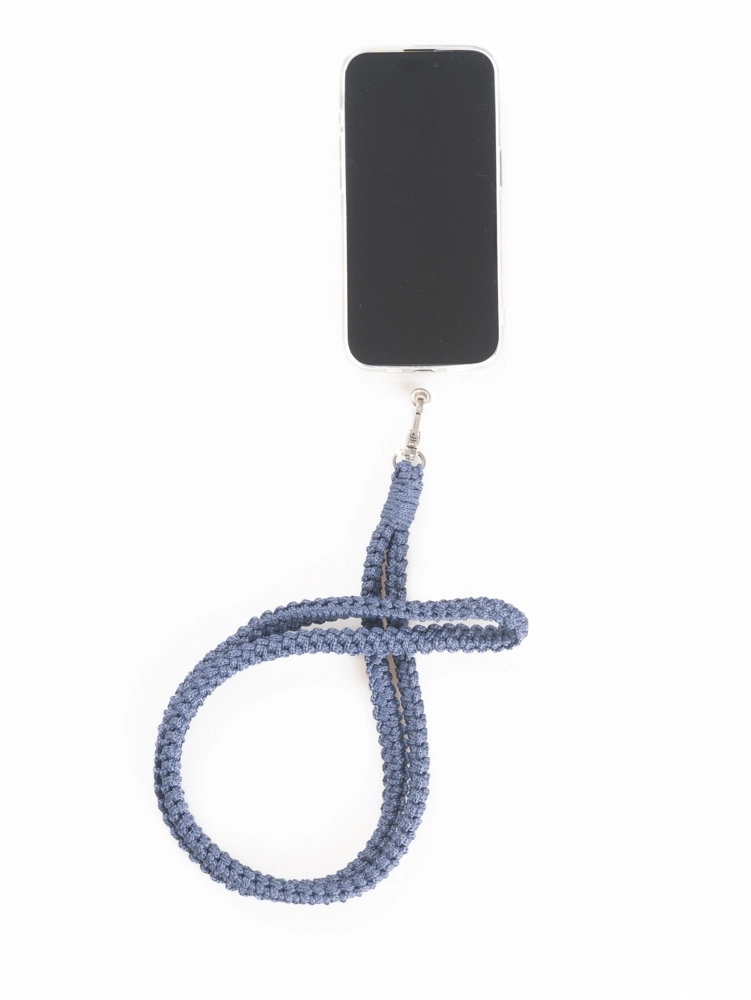 El Örgüsü Makrome Mavi Telefon Askısı