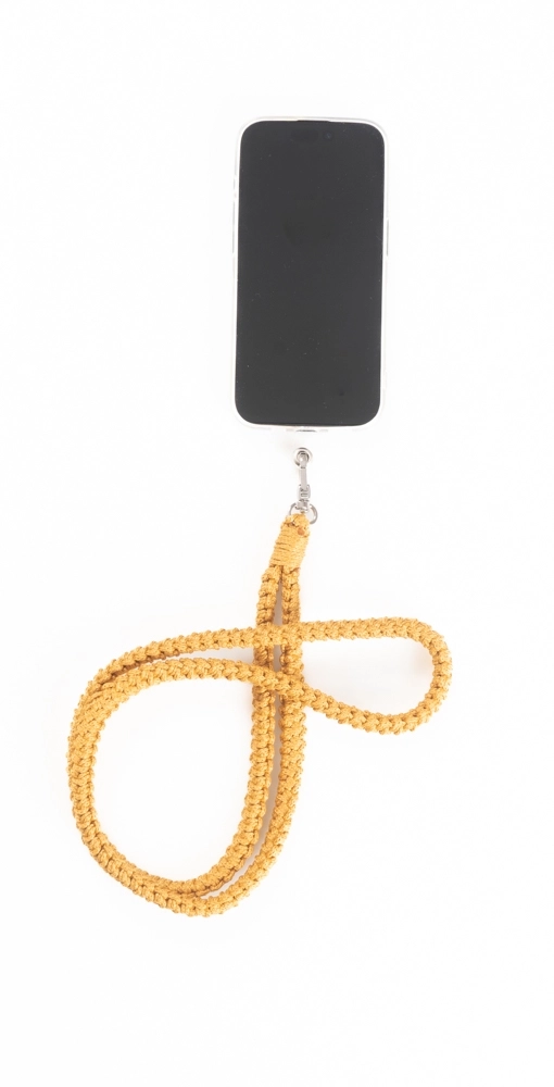 El Örgüsü Makrome Sarı Telefon Askısı