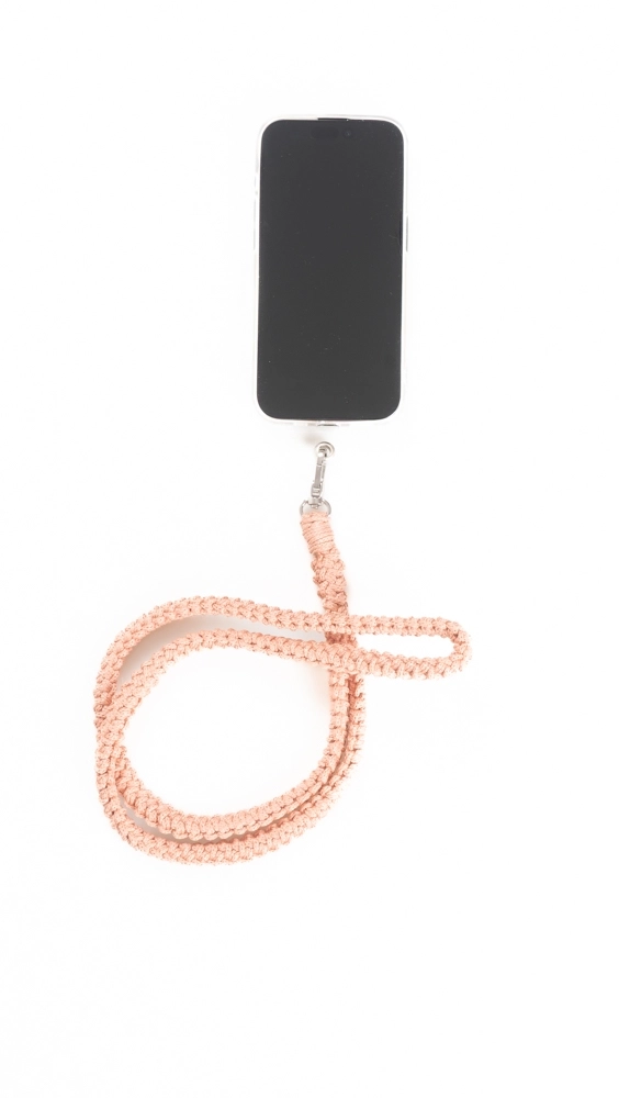 El Örgüsü Makrome Somon Rengi Telefon Askısı