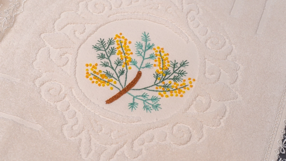 Elde işlemeli banyo paspas takımı - Görsel 4