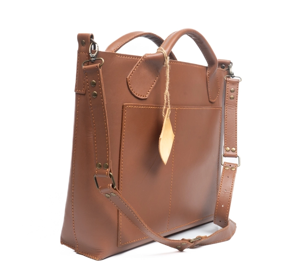 ELDE VE OMUZDA TAŞINABİLEN HAKİKİ DERİ EVRAK ÇANTASI - Görsel 3