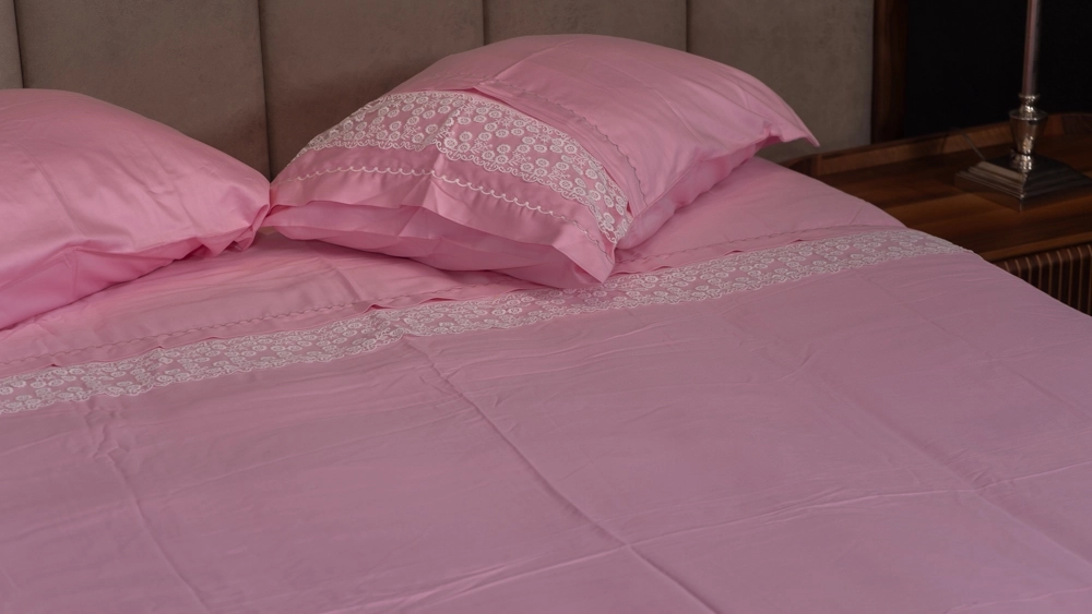 Fistolu Pembe Çift Kişilik Nevresim Takımı - Görsel 5