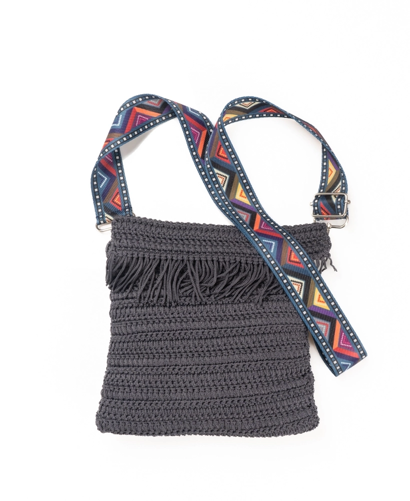 Gri Sarma Makrome Çanta