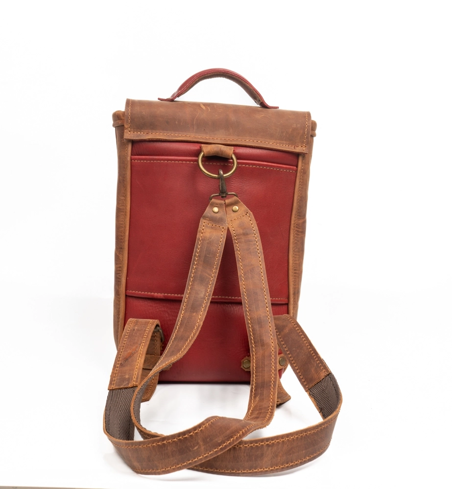 İKİ RENK HAKİKİ DERİ SIRT ÇANTASI - Görsel 2