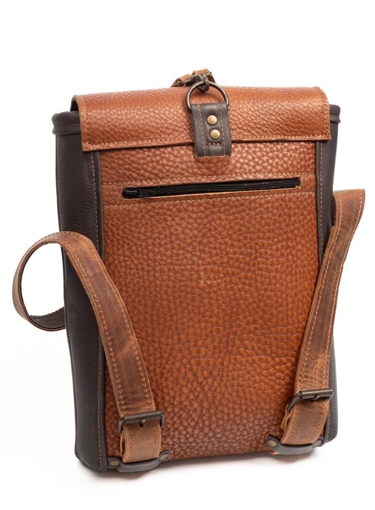 İKİ RENK HAKİKİ DERİ SIRT ÇANTASI - Görsel 2