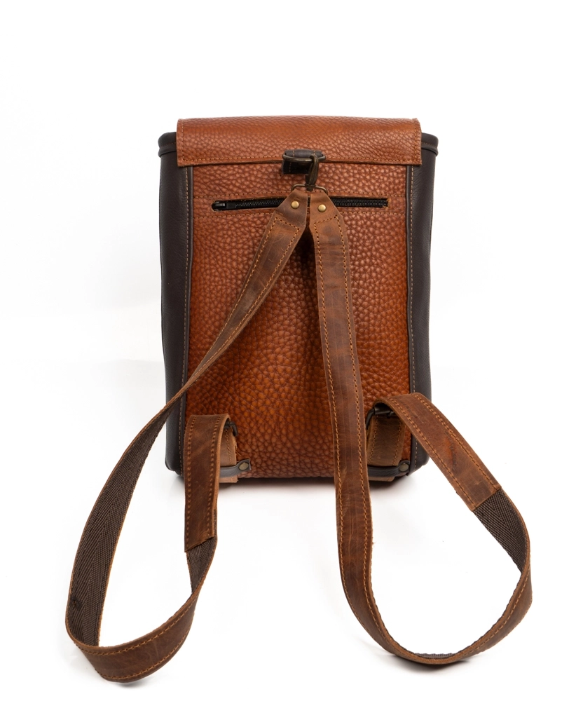 İKİ RENK HAKİKİ DERİ SIRT ÇANTASI - Görsel 3