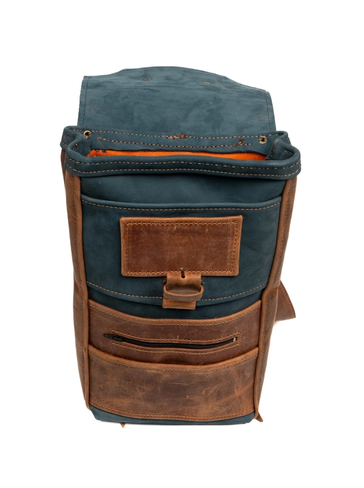 İKİ RENK HAKİKİ DERİDEN SIRT ÇANTASI - Görsel 3