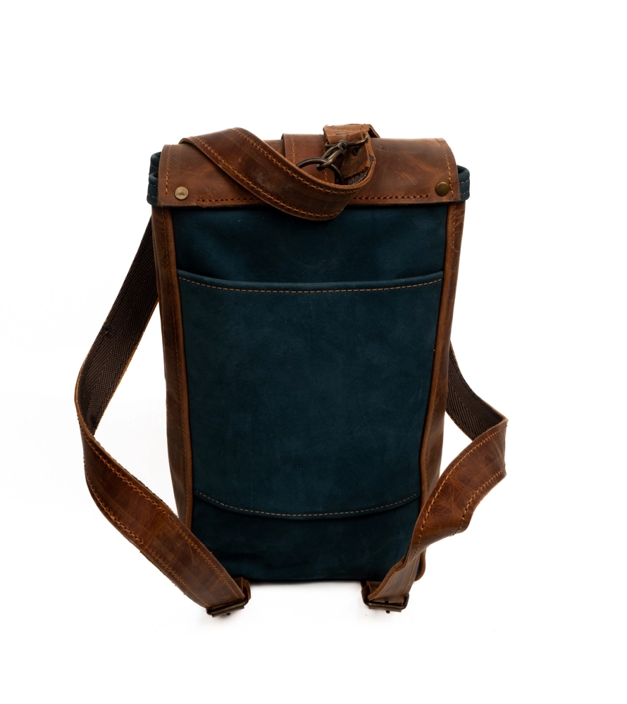 İKİ RENK HAKİKİ DERİDEN SIRT ÇANTASI - Görsel 4