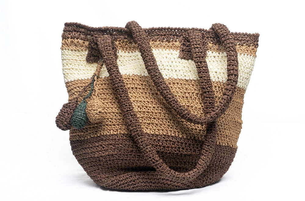 Kağıt İp Hapishane İşi Saplı Omuz Çantası - Görsel 2