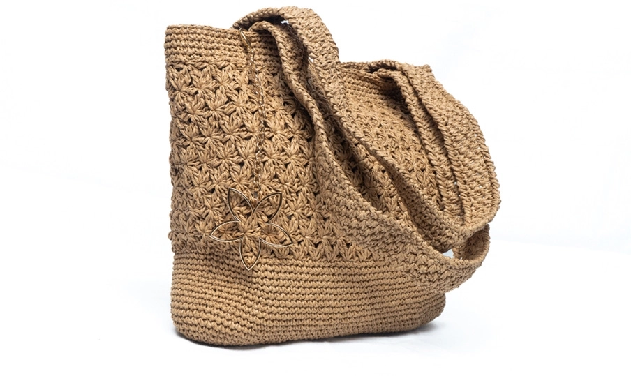 Kağıt İp Hasır Rengi Kol Çantası