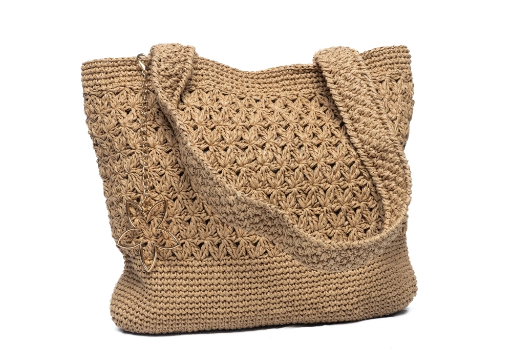 Kağıt İp Hasır Rengi Kol Çantası - Görsel 2