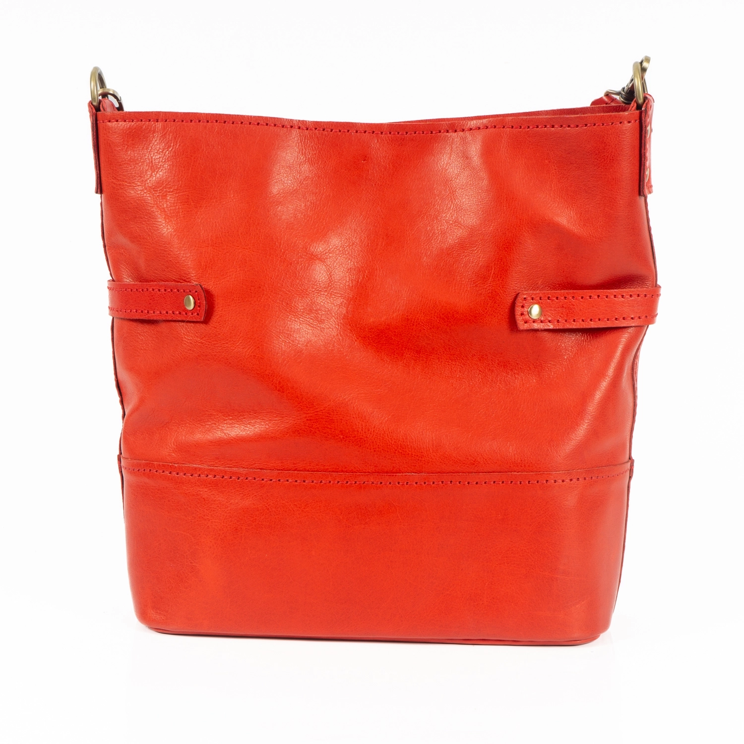 KIRMIZI HAKİKİ DERİ OMUZ ÇANTASI