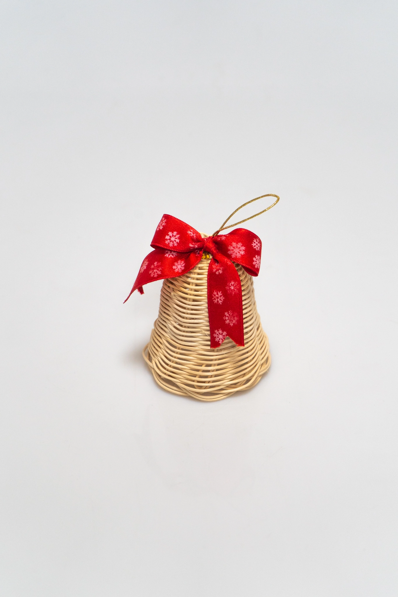 kırmızı kurdeleli rattan çan - Görsel 2