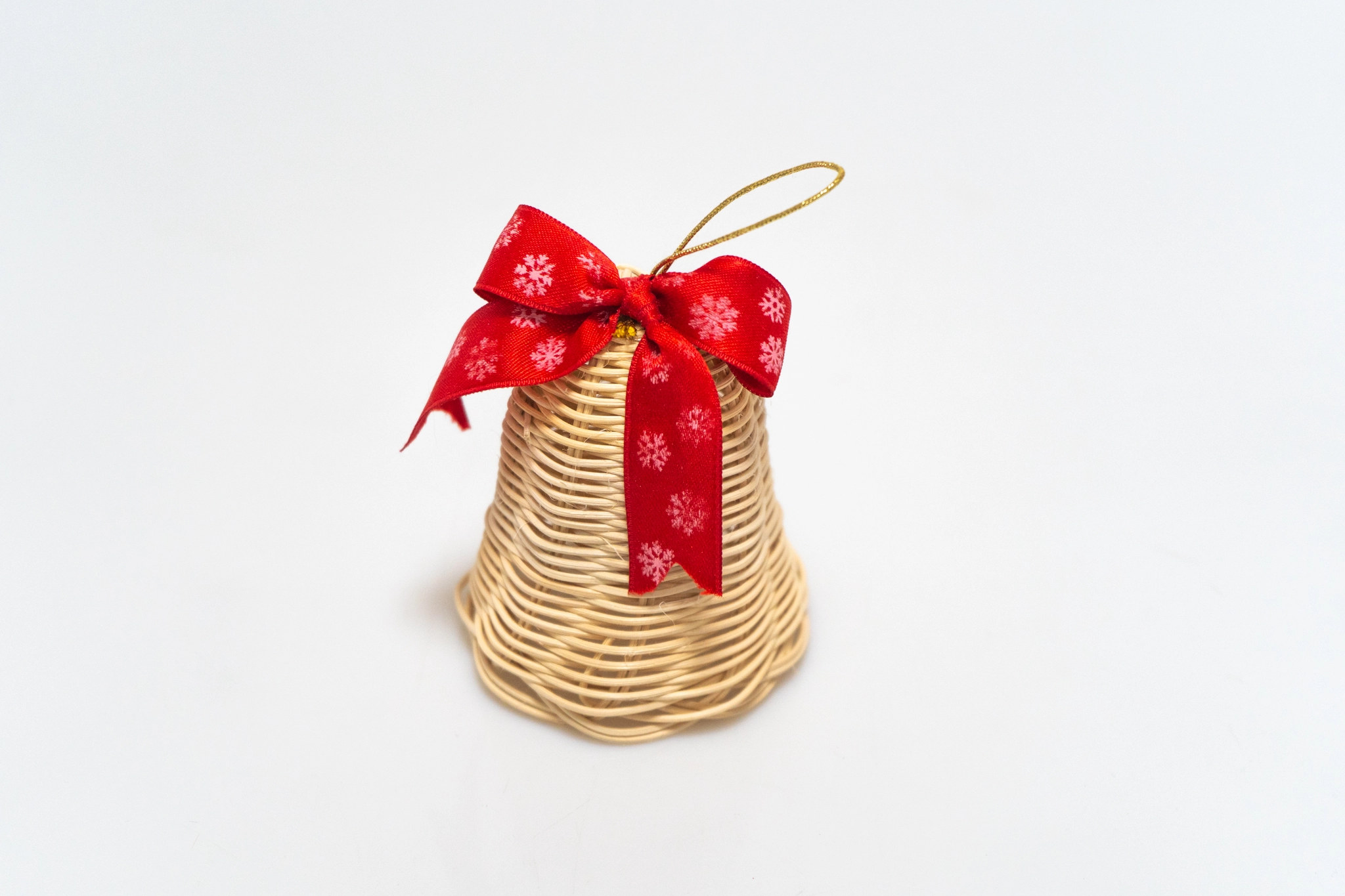 kırmızı kurdeleli rattan çan - Görsel 3