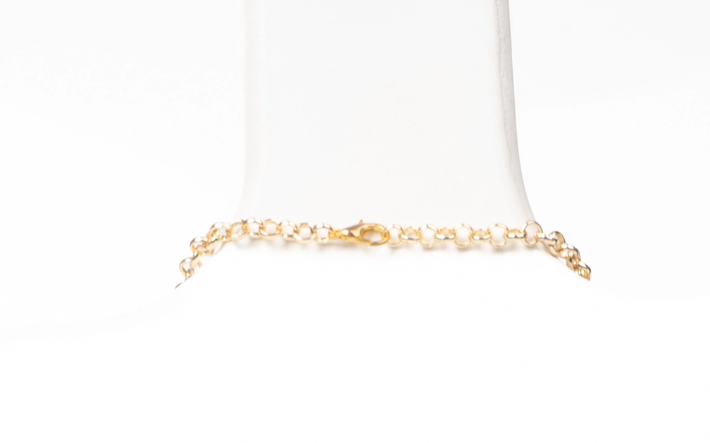 Kristal Boncuklu Metal Zincir Kolye - Görsel 3