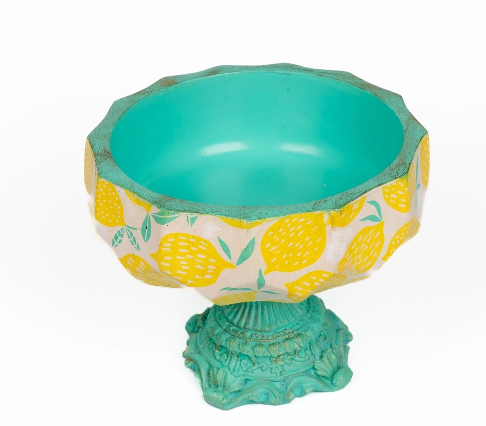 Limon Desenli Kaideli Saksı