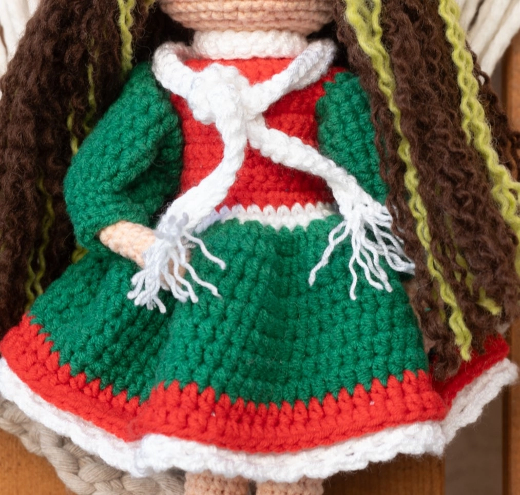 Loncadan Belin Bebek Amigurumi Organik Tığ Örgü Oyuncak (25 cm) - Görsel 3