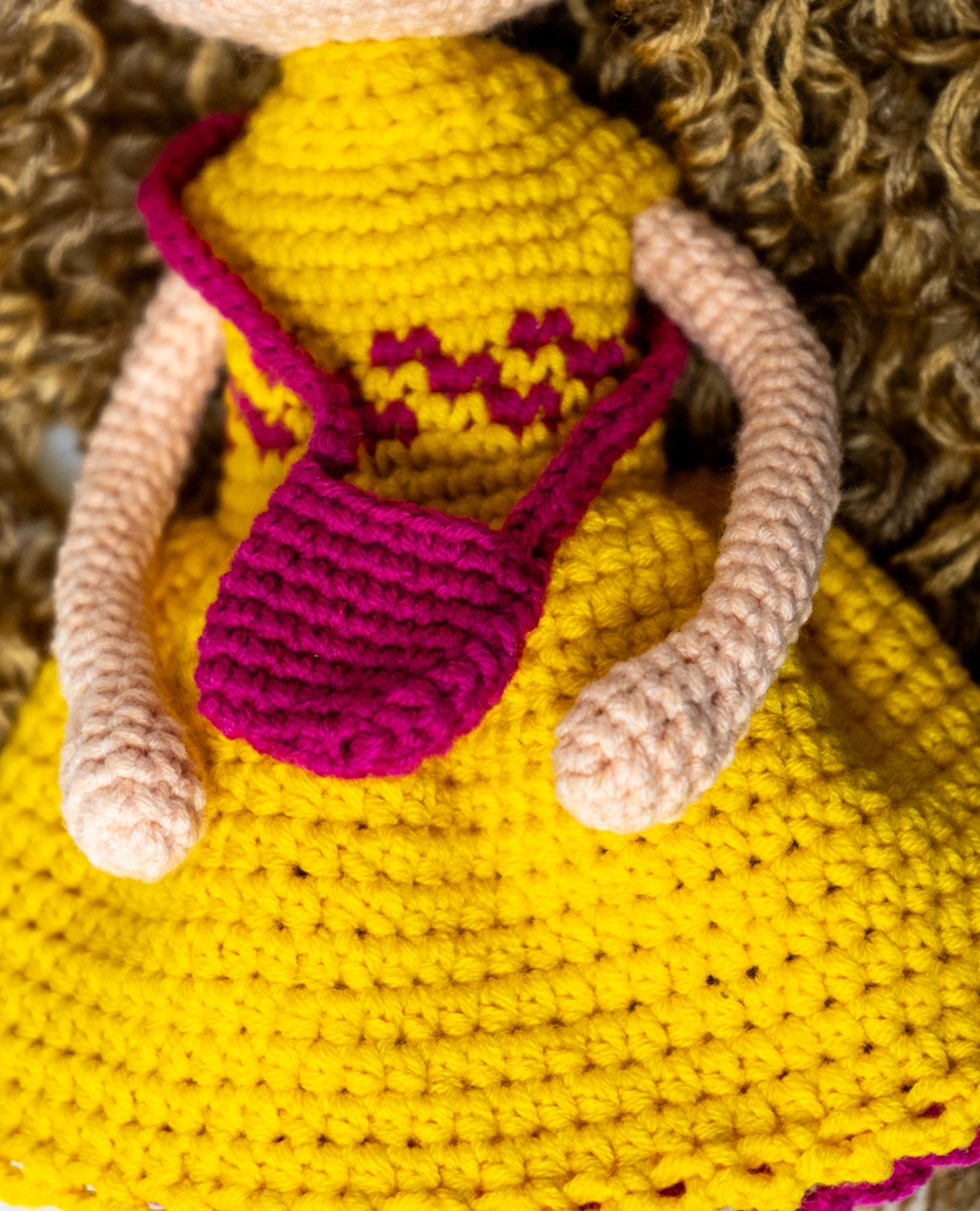 Loncadan Beliz Bebek Amigurumi Organik Tığ Örgü Oyuncak (25 cm) - Görsel 3