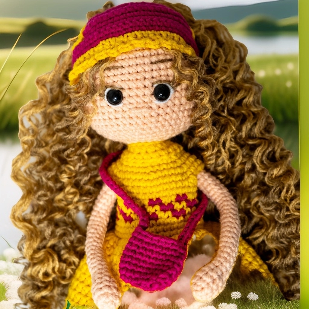 Loncadan Beliz Bebek Amigurumi Organik Tığ Örgü Oyuncak (25 cm) - Görsel 4