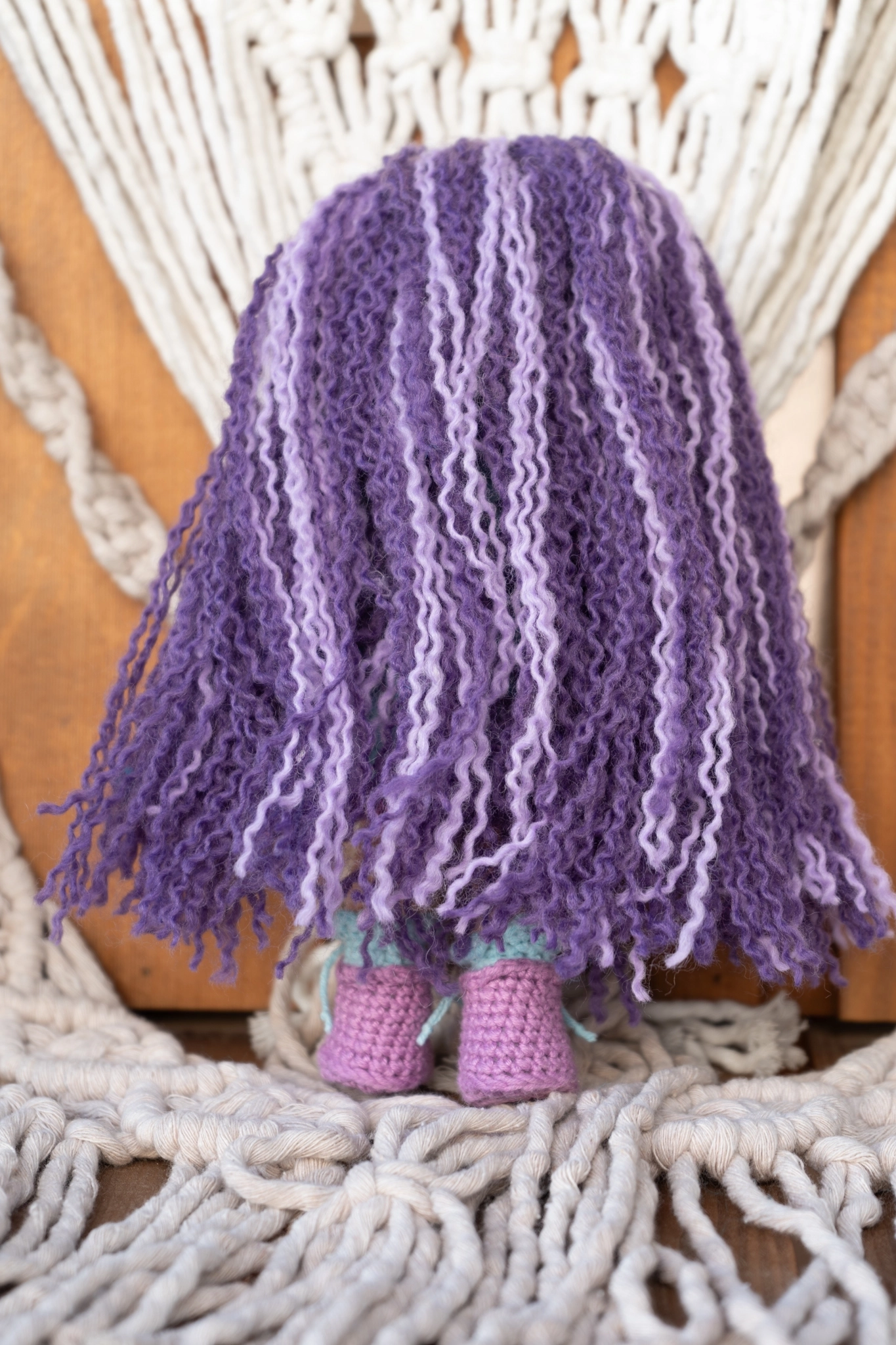 Loncadan Gökçe Bebek Amigurumi Organik Tığ Örgü Oyuncak (22 cm) - Görsel 4