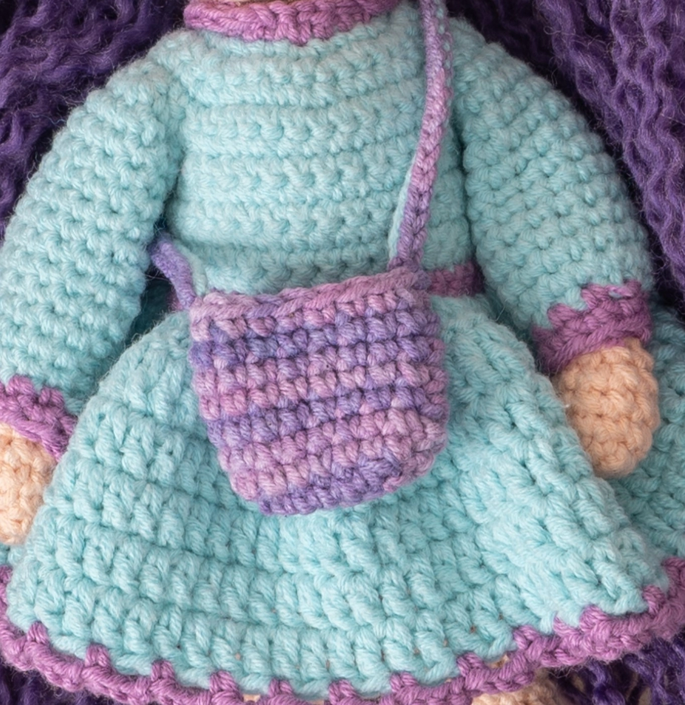 Loncadan Gökçe Bebek Amigurumi Organik Tığ Örgü Oyuncak (22 cm) - Görsel 3