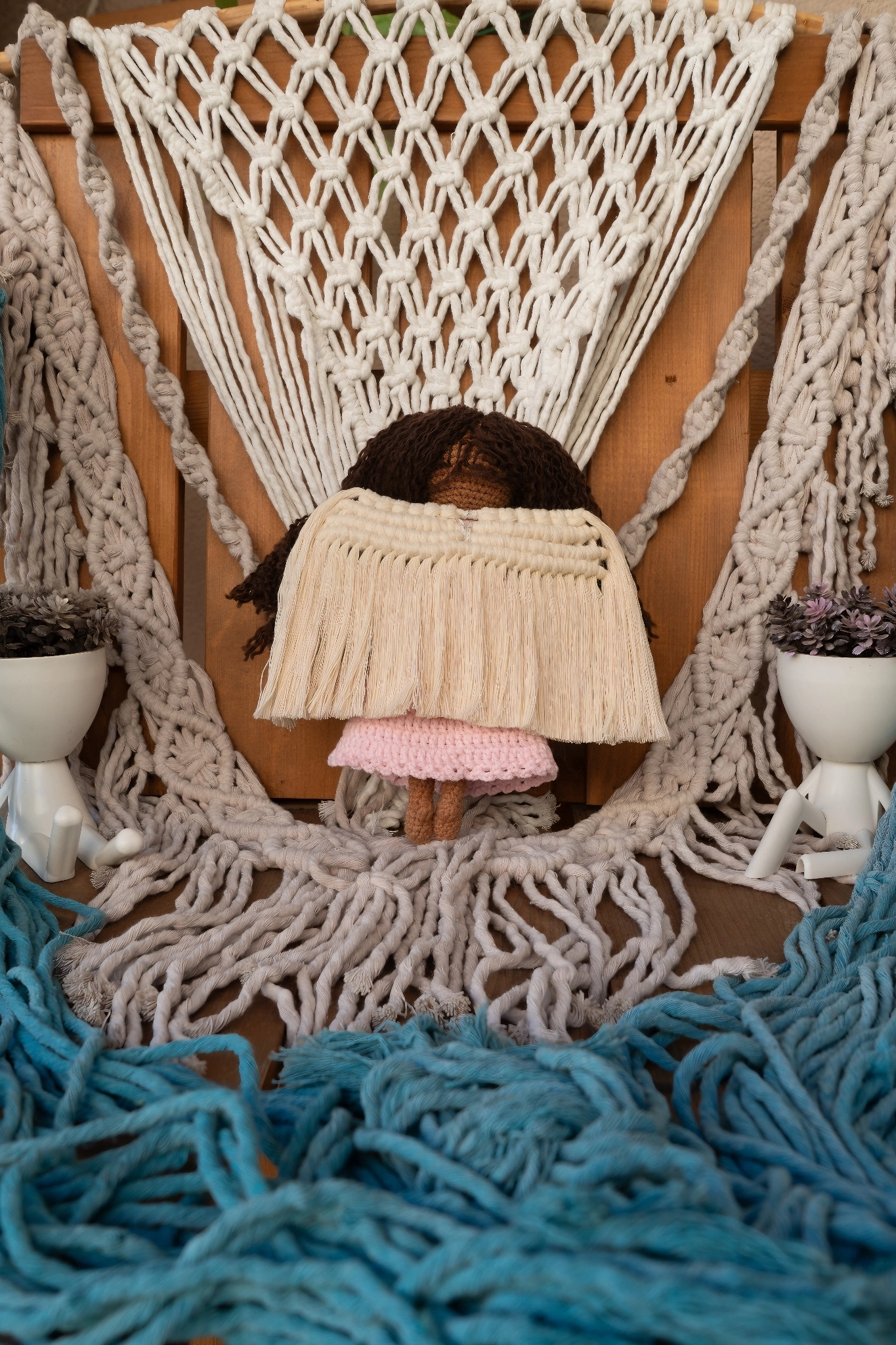 Loncadan İlayda Bebek Amigurumi Organik Tığ Örgü Oyuncak (25 cm) - Görsel 4