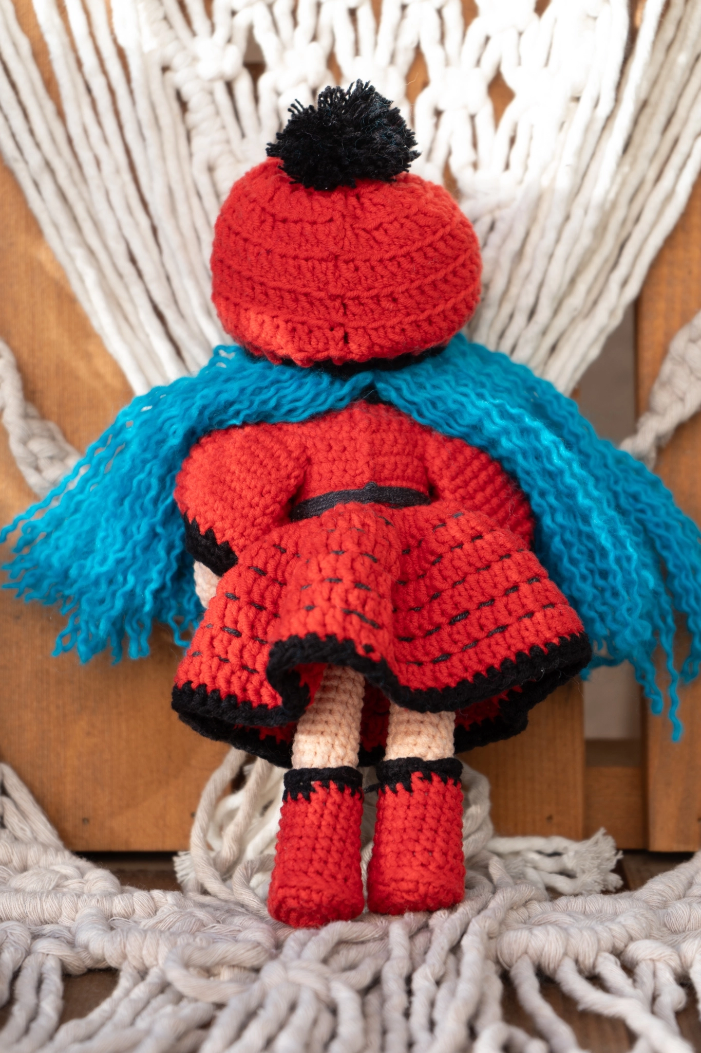 Loncadan İlbike Bebek Amigurumi Organik Tığ Örgü Oyuncak (22 cm) - Görsel 5