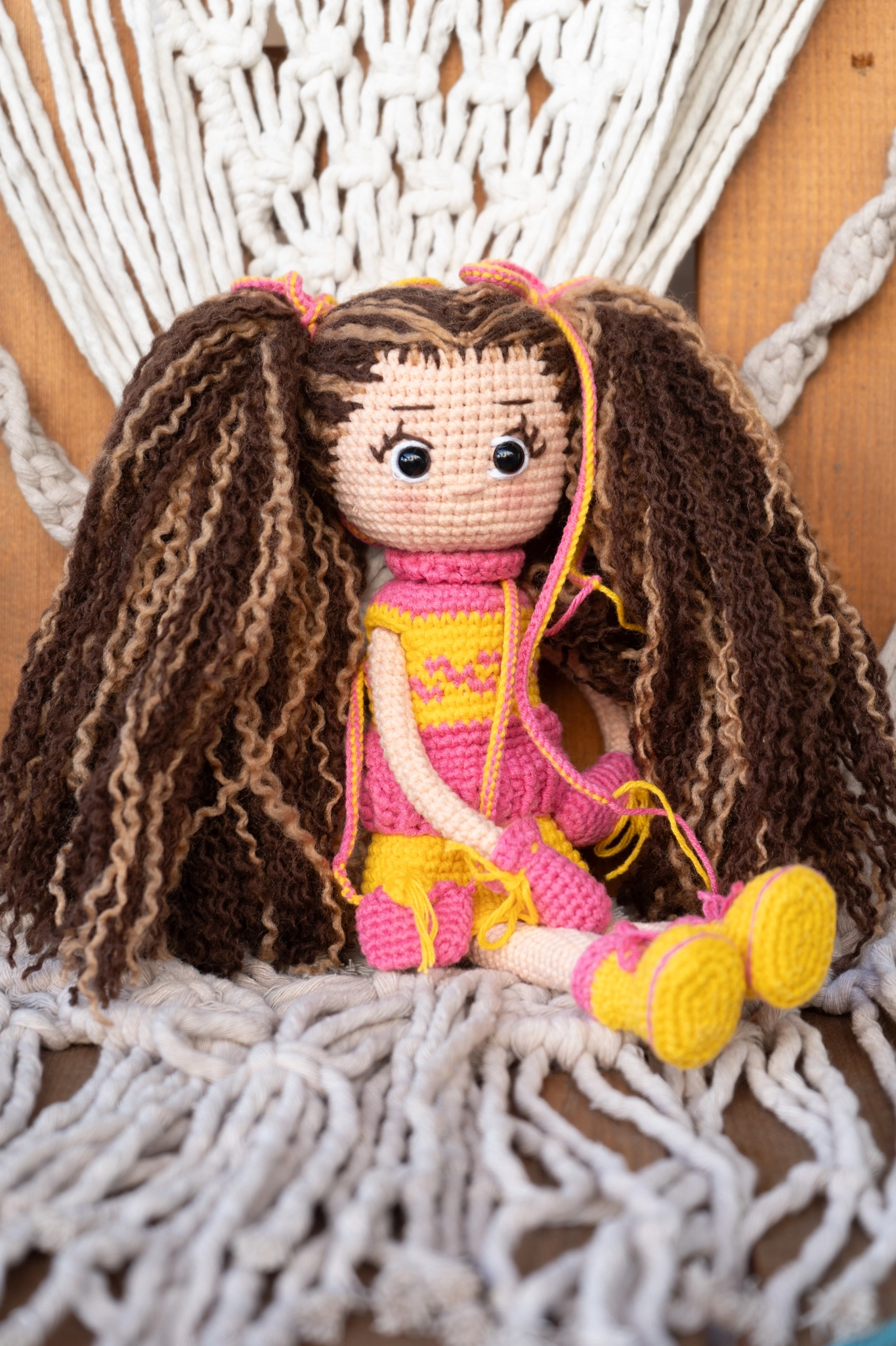 Loncadan Mayda Bebek Amigurumi Organik Tığ Örgü Oyuncak (25 cm)