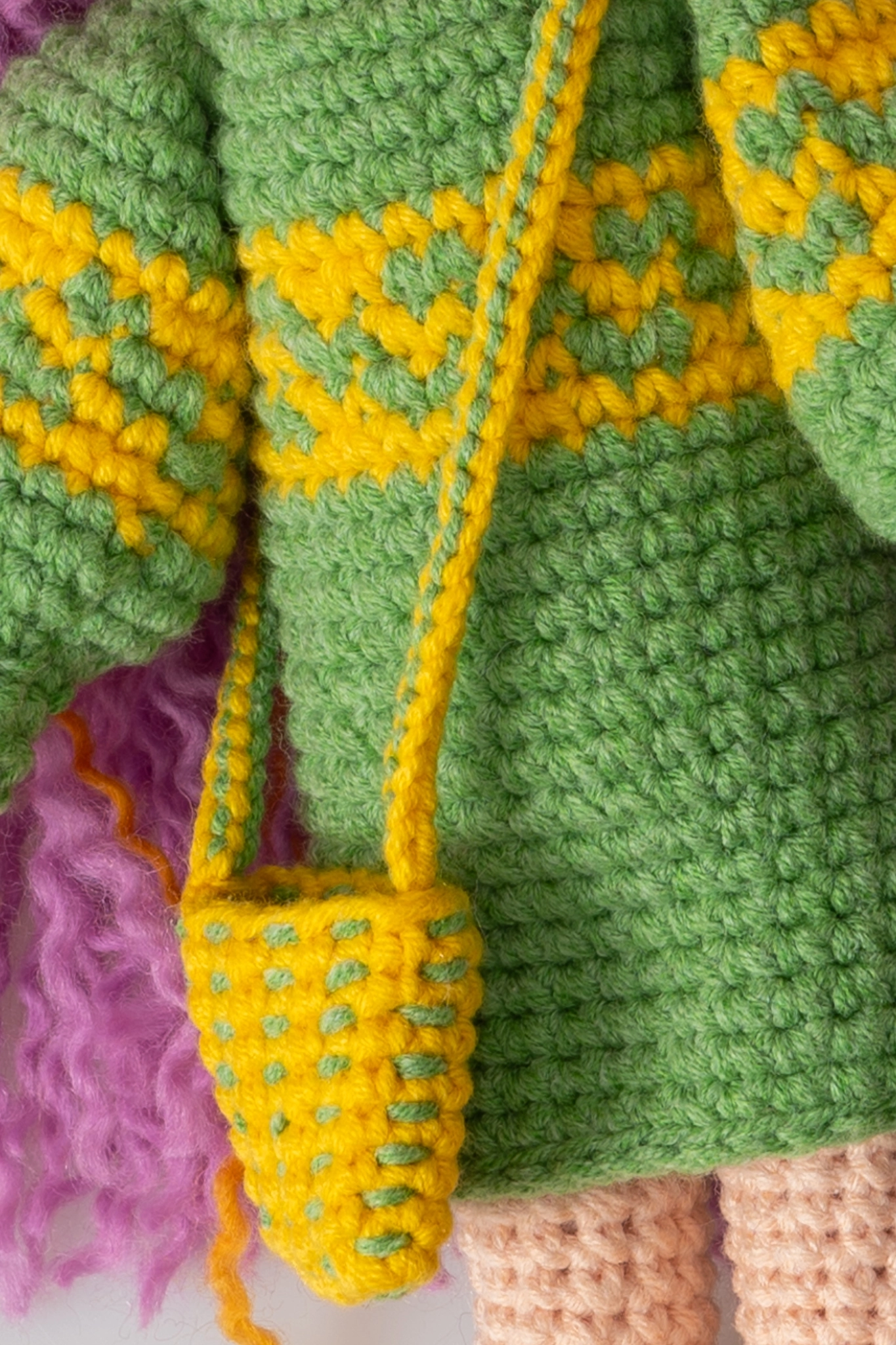 Loncadan Narıya Bebek Amigurumi Organik Tığ Örgü Oyuncak (25 cm) - Görsel 4