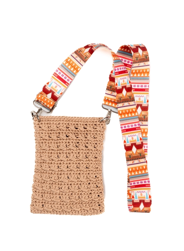 Palaska Askı El Örgüsü Makrome Telefon Çantası