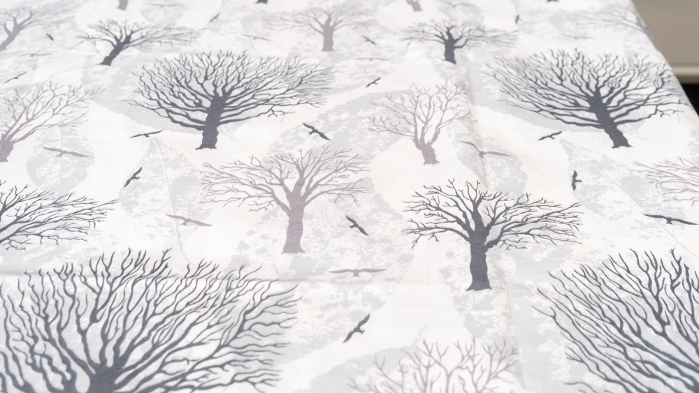 pamuklu ağaç desenli akfil tek kişilik nevresim takımı - Görsel 5