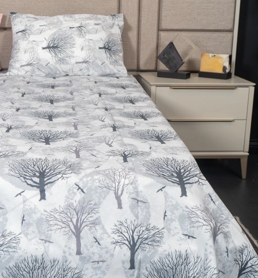 pamuklu ağaç desenli akfil tek kişilik nevresim takımı - Görsel 3