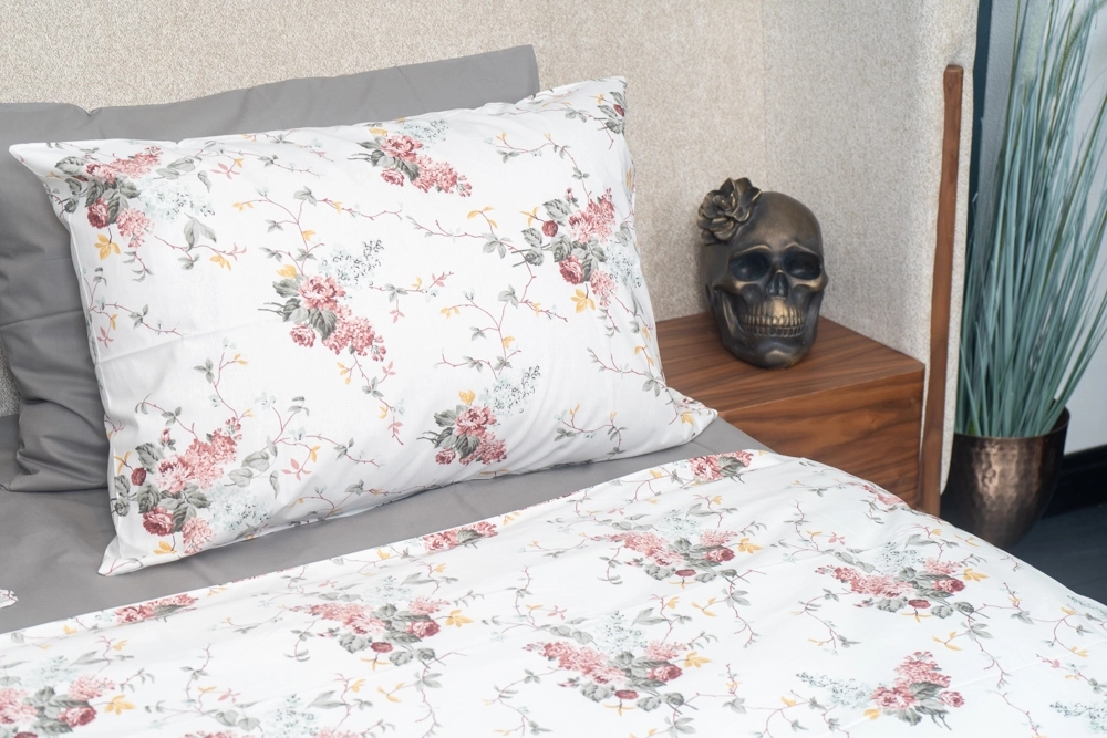 Pamuklu Çiçekli Çift Kişilik Nevresim Takımı - Görsel 5