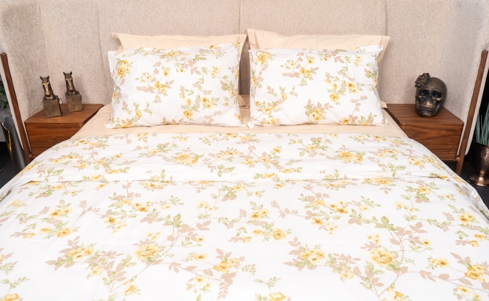 Pamuklu Çift Kişilik Çiçekli Nevresim Takımı - Görsel 3