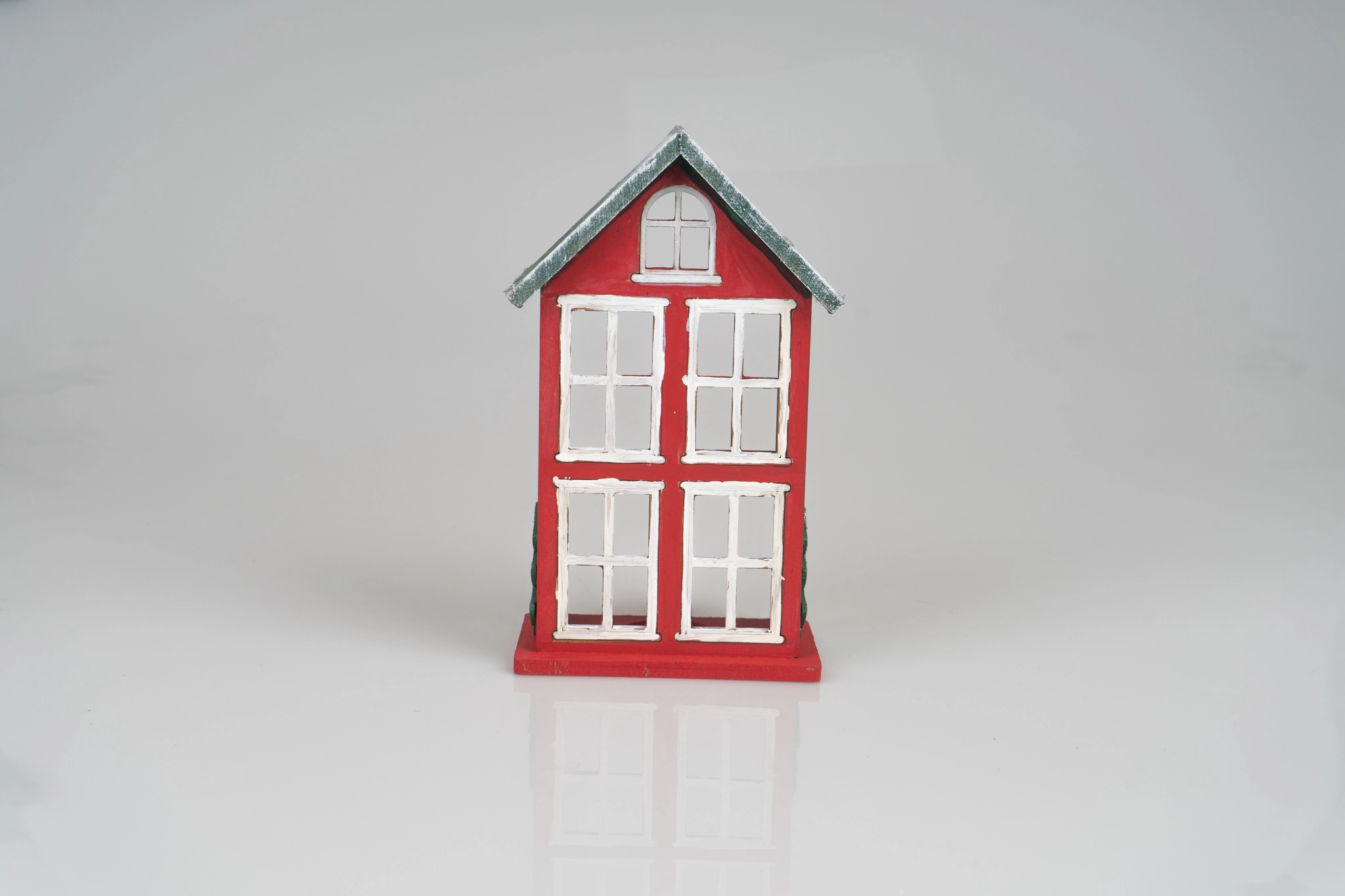 pencereli kırmızı ev mumluk - Görsel 3