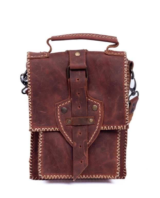 POSTACI MODEL CRAZY DERİ BASKILI ÇAPRAZ ÇANTA - Görsel 5