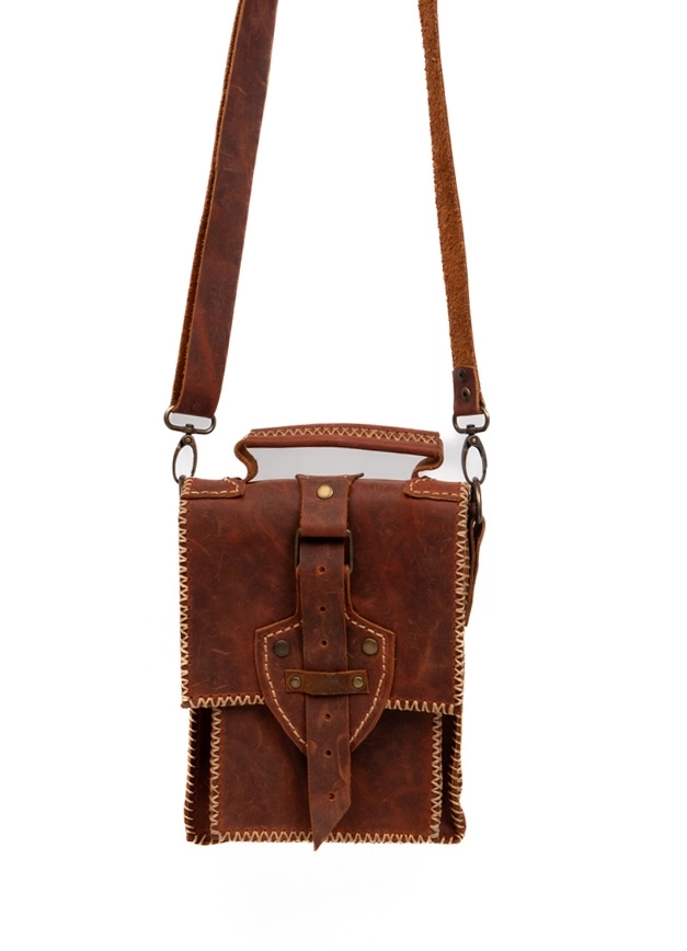 POSTACI MODEL CRAZY DERİ BASKILI ÇAPRAZ ÇANTA - Görsel 2