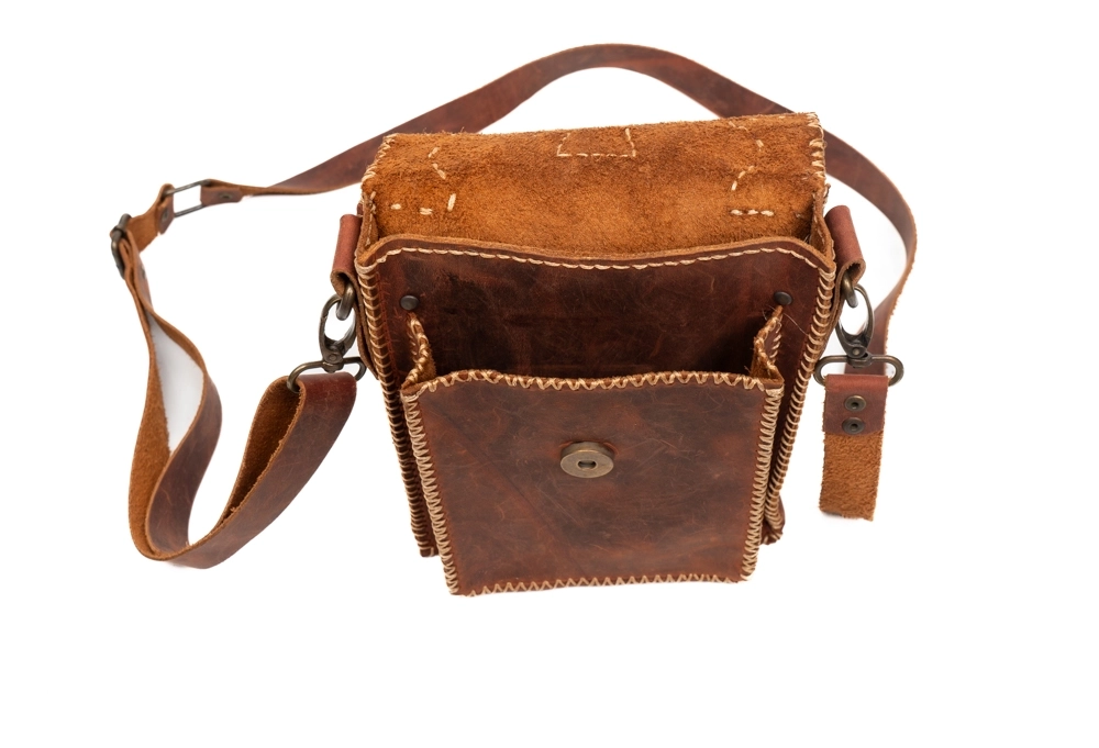 POSTACI MODEL CRAZY DERİ BASKILI ÇAPRAZ ÇANTA - Görsel 4